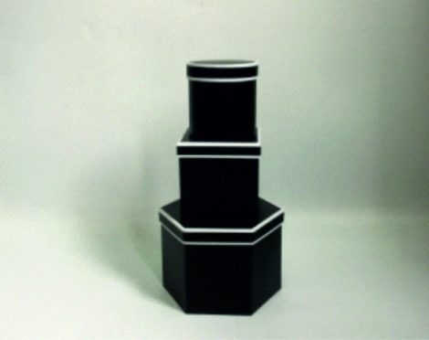 Papír doboz 3db-os 3 forma fekete