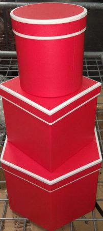Papír doboz 3db-os 3 forma piros