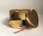 Papír doboz 1db-os 2 szintes szív alakú metál arany 