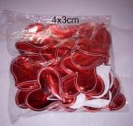 3D tükörfényes szív 4x3cm 25db/csomag piros