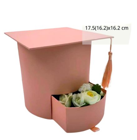 Ballagási doboz fiókos rózsaszin 16x16cm
